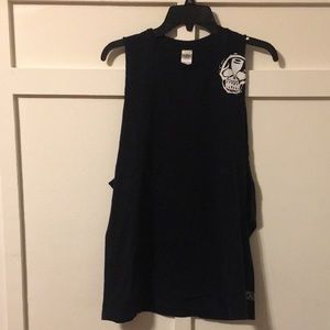 Chronic Clothing cut up sleeves black sleeveless shirt Large